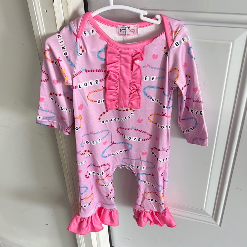 PatPat Pink Ruffle Footies One Piece